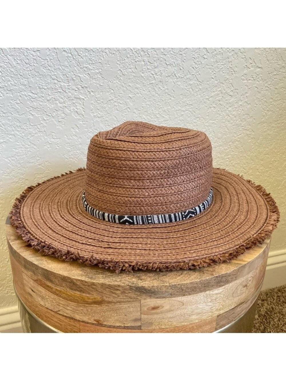 Treasure & Bond Wide Brim Frayed Edge Sun Hat